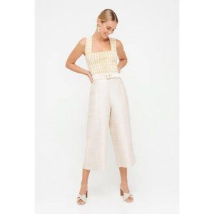 SHEIKE Brooklyn Champagne Wide Leg Belted Cropped Culottes Pants